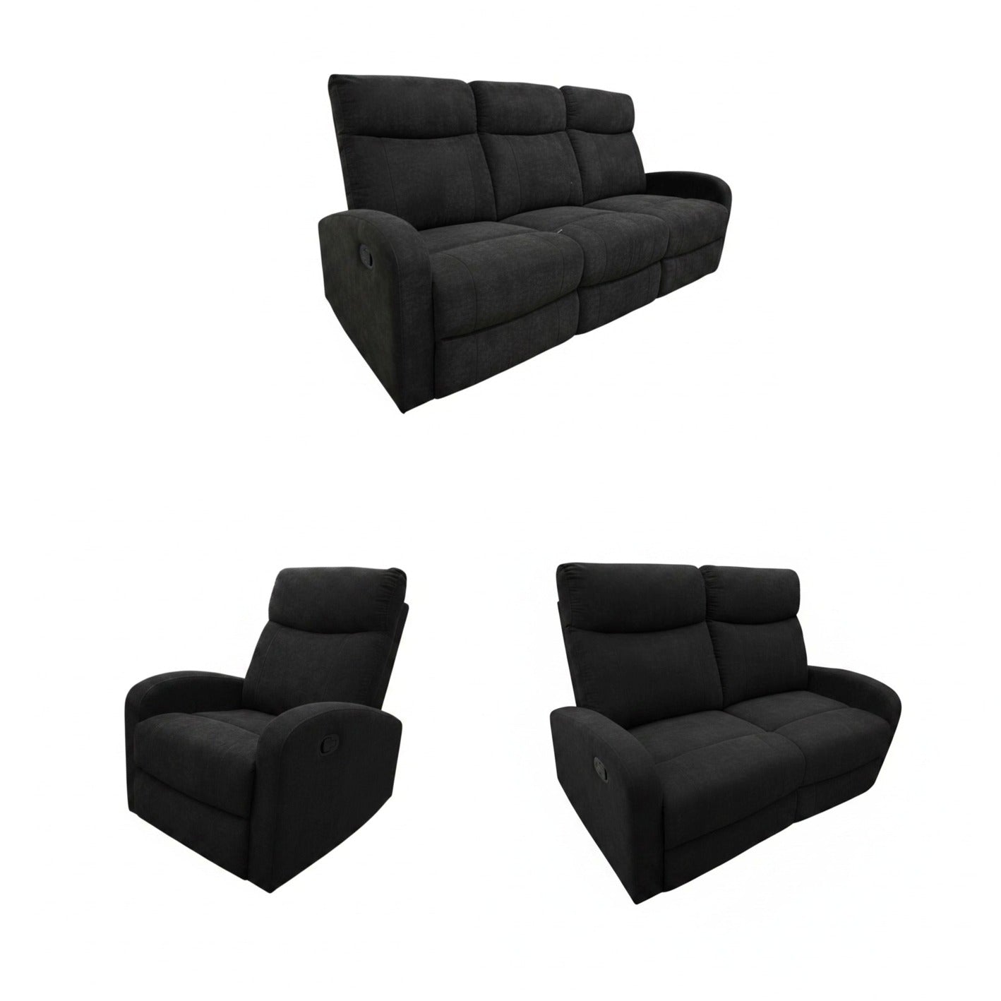 Juego de Sala Reclinable 6PTS 3+2+1 Nocecentro Negro