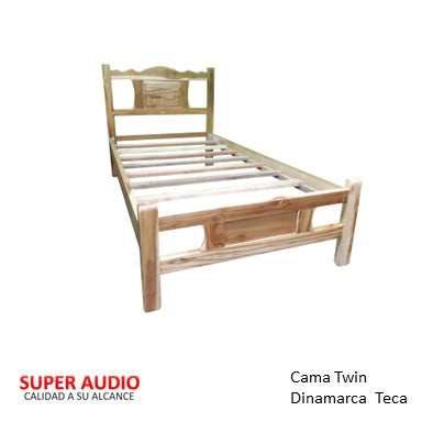 Cama Teca CAMA-01TWIN-00TECA DINAMARCA TABLERITO