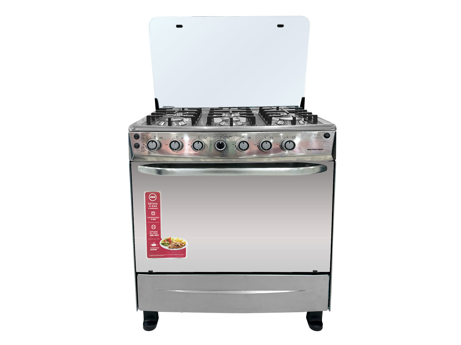 Estufa 6Q 30P EF-8939NG306T1 Premier Gris