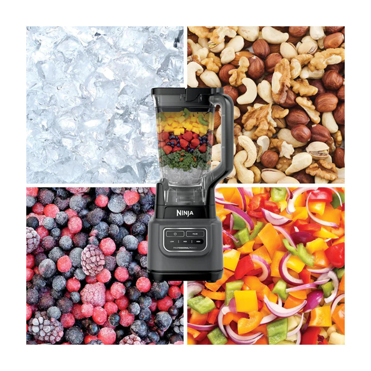 Licuadora Ninja Classic Blender de 4 Velocidades | Tecnología Total Crushing | Función de Pulso | 1.75 L | 1000W | Gris