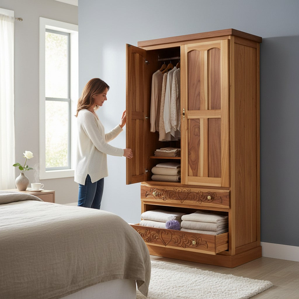 Closet Ropero Teca 2 Puertas 3 Gavetas ( Pedido Especial )