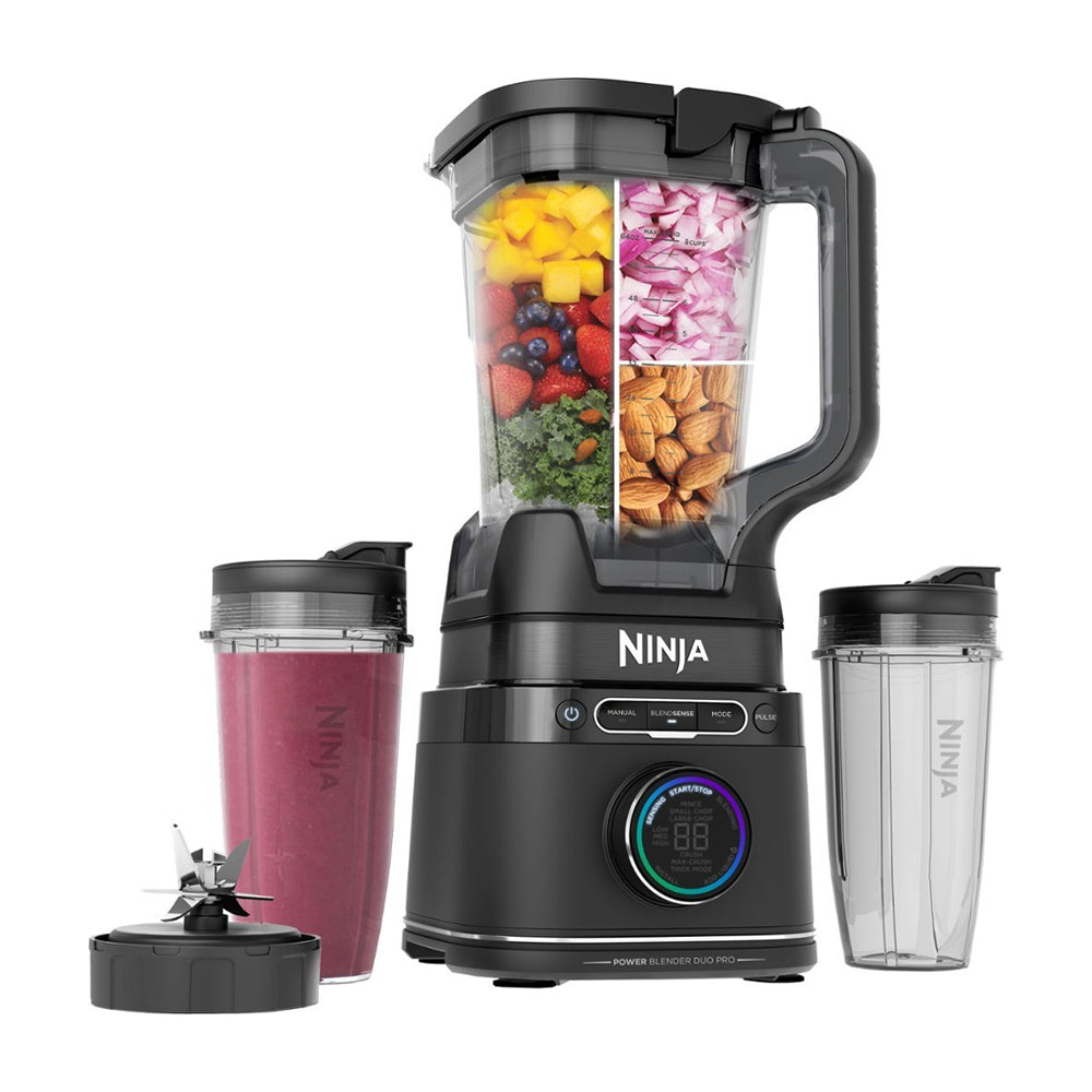 Ninja Detect Power Blender Pro Duo Licuadora de 10 Velocidades | BlendSense | Tecnología Total Crushing | Pulso | 0.7L & 2.1L | 1800W | Negro
