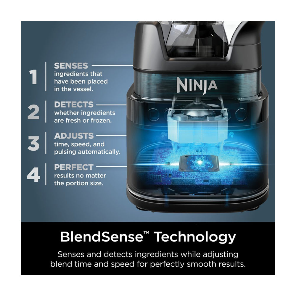 Ninja Detect Power Blender Pro Duo Licuadora de 10 Velocidades | BlendSense | Tecnología Total Crushing | Pulso | 0.7L & 2.1L | 1800W | Negro