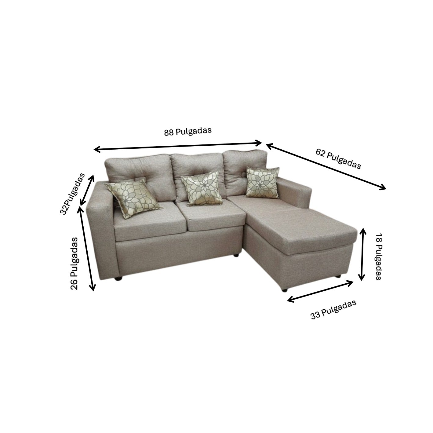Juego de Sala Sofa L Francisco