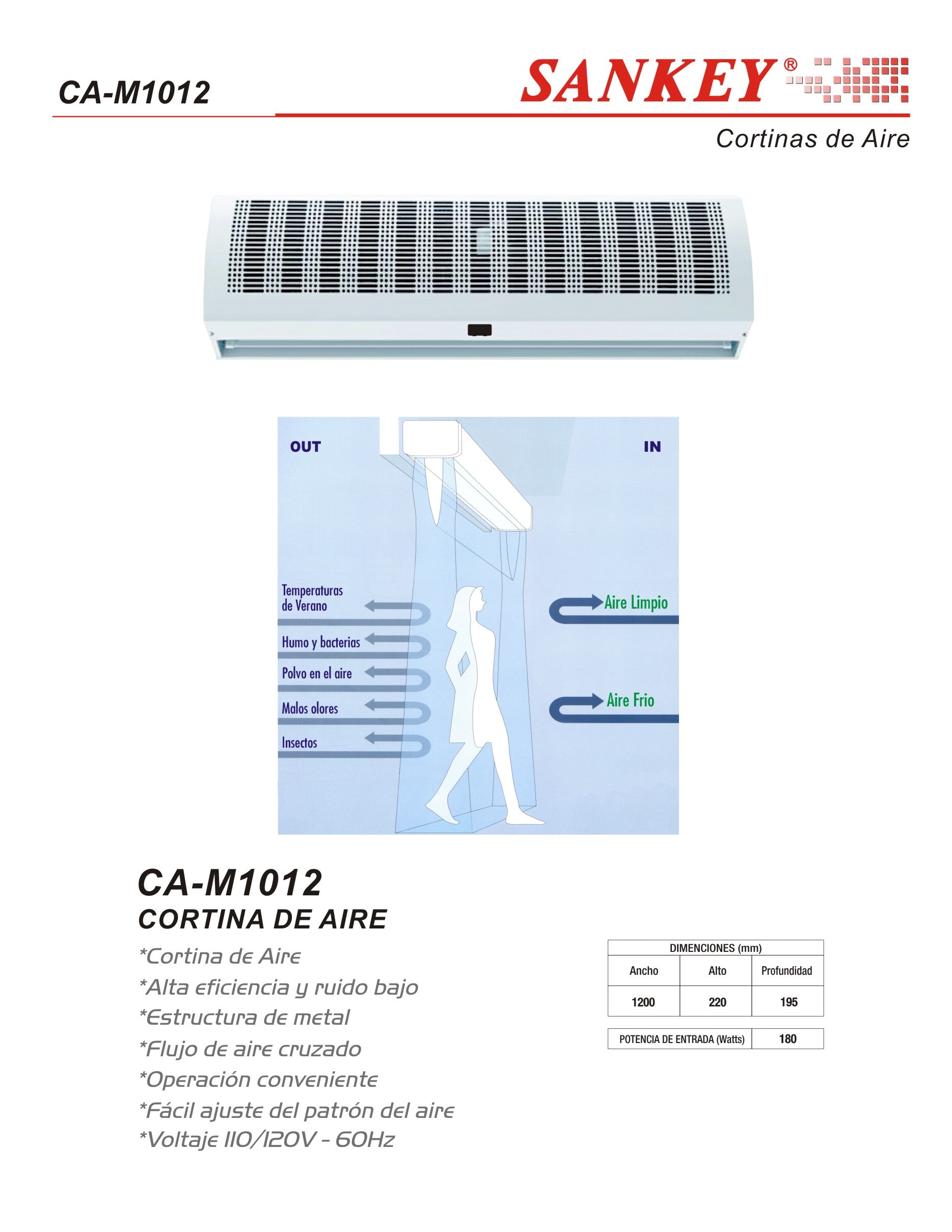 Cortina de Aire 120CM CA-M1012 Sankey