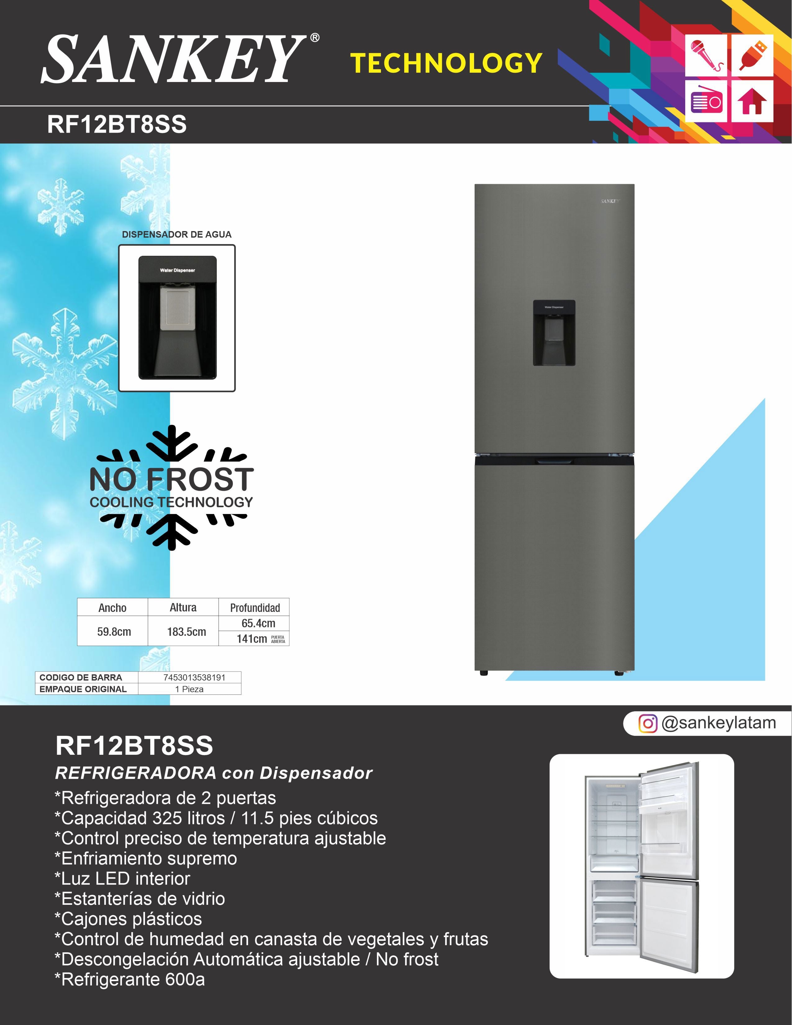 Refrigeradora TBD RF-12BT8SS Sankey