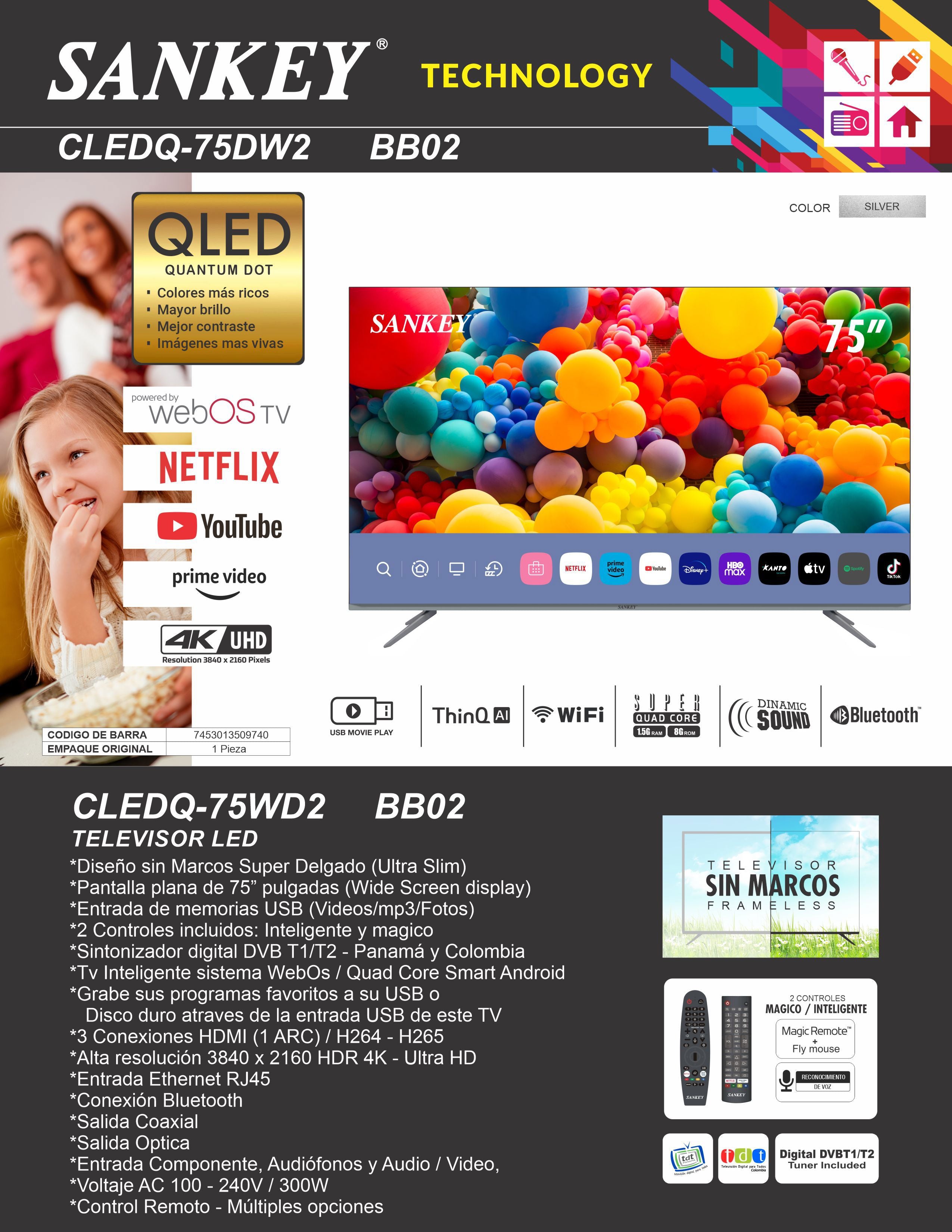 Televisor 75 CLEDQ75WD2 Sankey