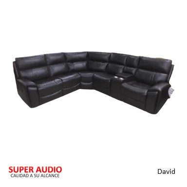 Juego de Sala L Reclinable David Black