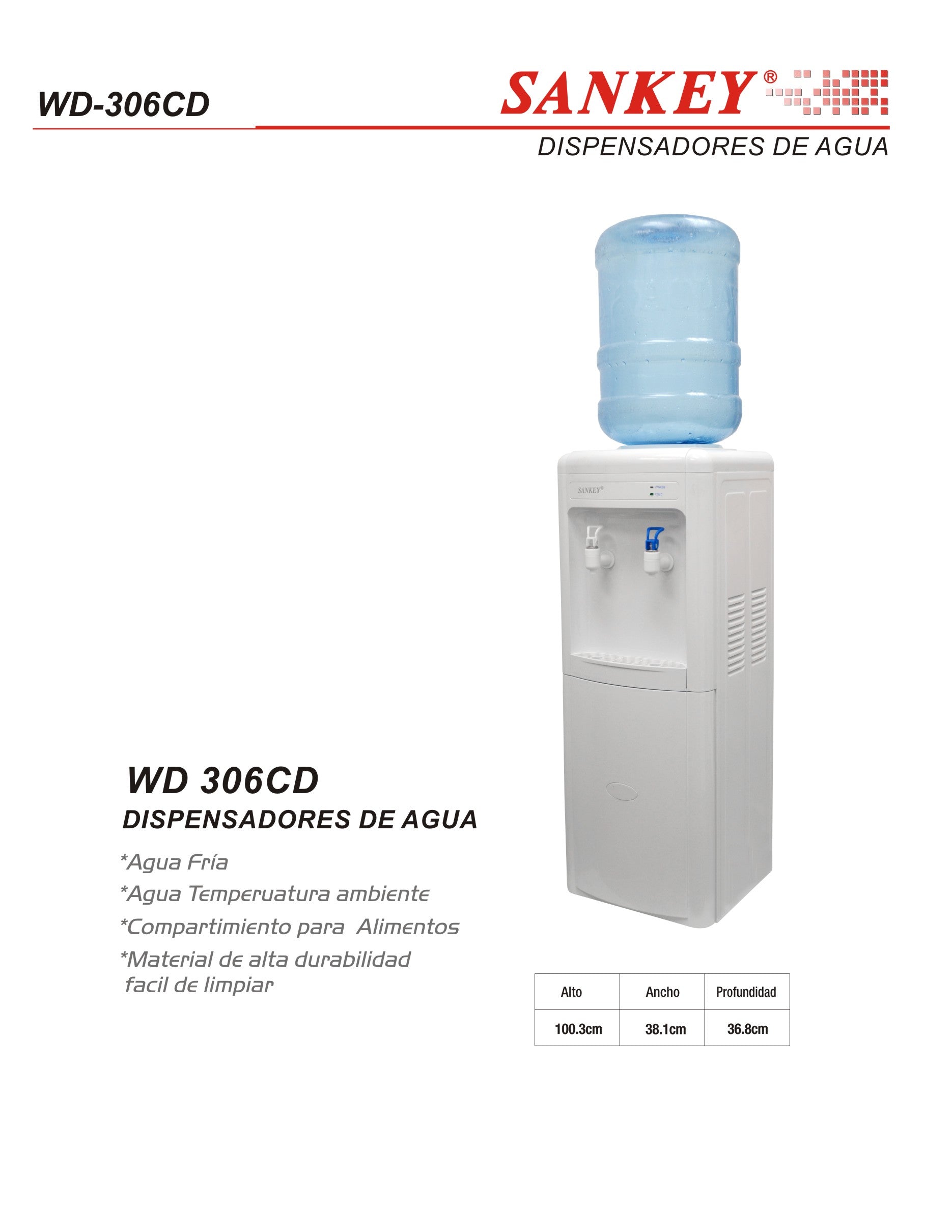 Dispensador de Agua WD-306CD Sankey