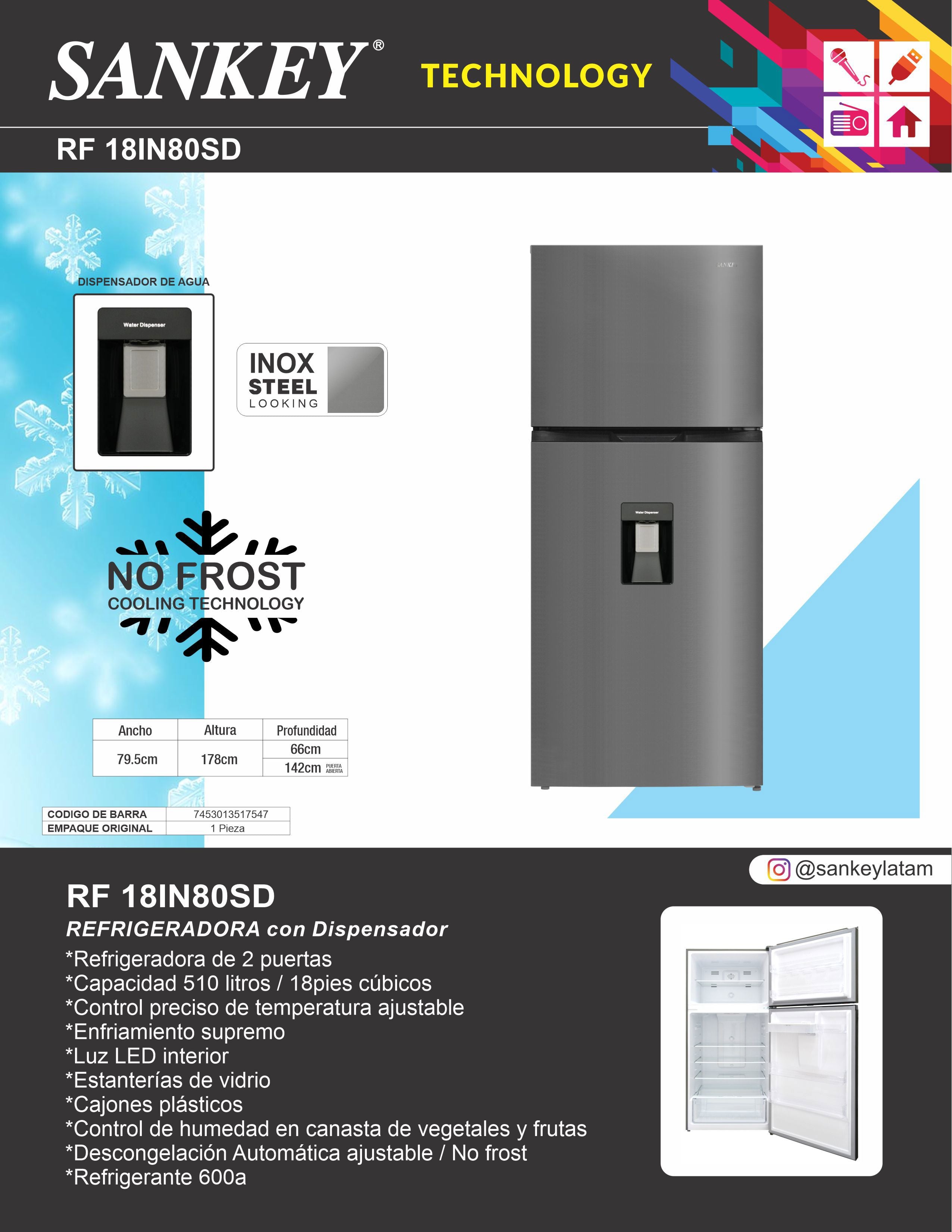 Refrigeradora TBD RF-18IN80SD Sankey