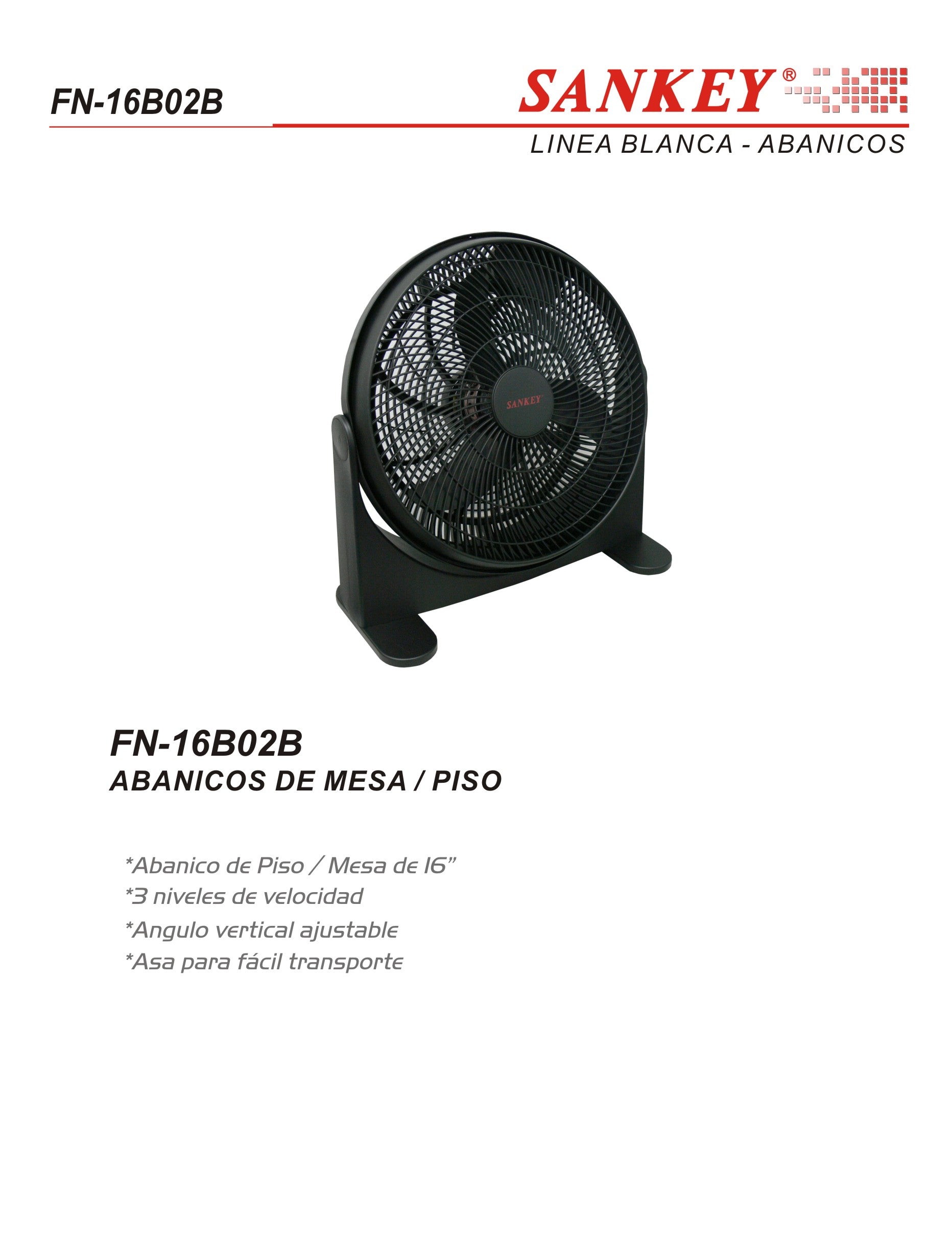 Abanico Piso FN-16B02B Sankey V2