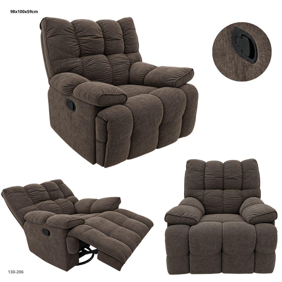 Sillon Reclinable Giratorio Cloud 130-206 Chocolate