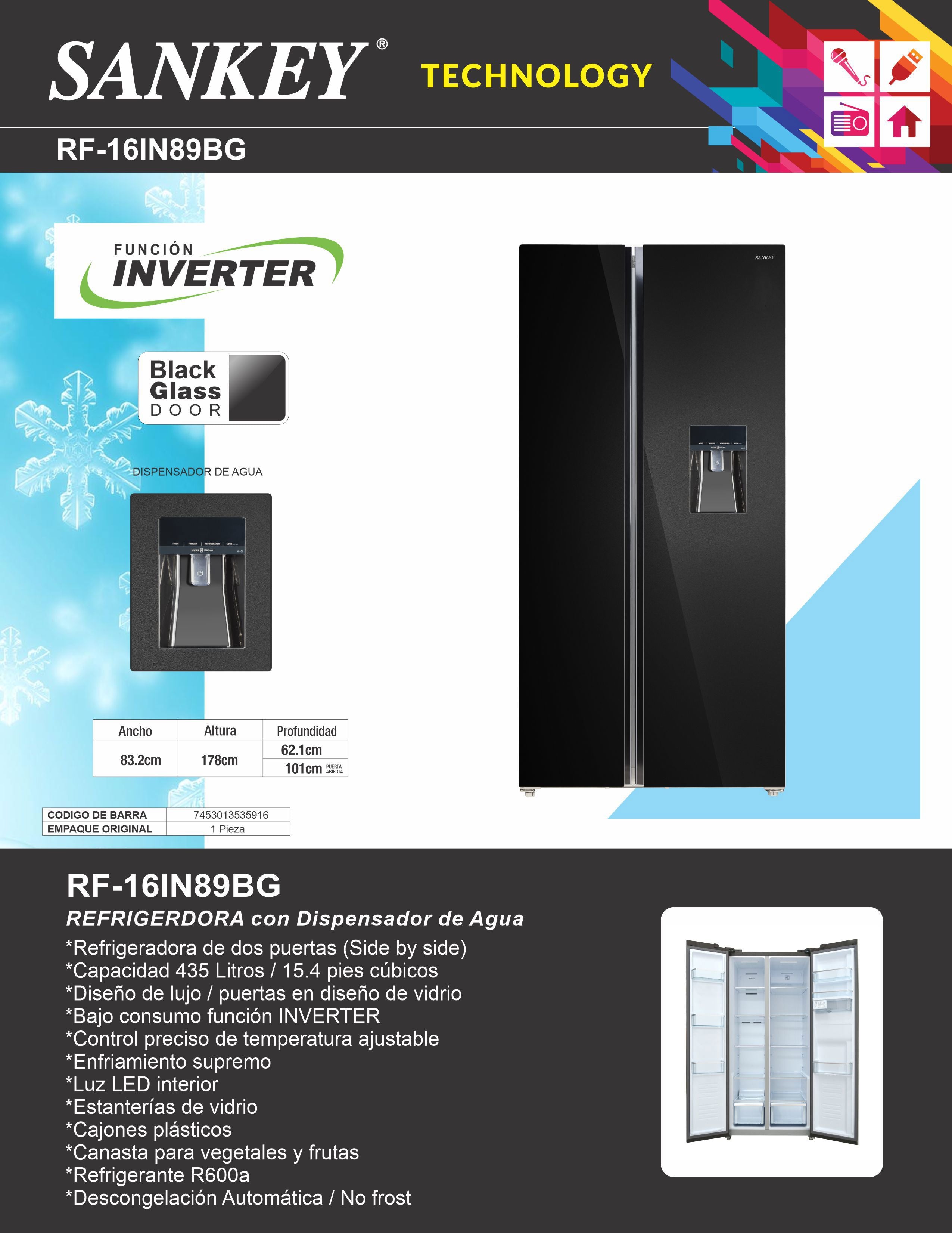 Refrigeradora SBSD RF-16IN89BG Sankey