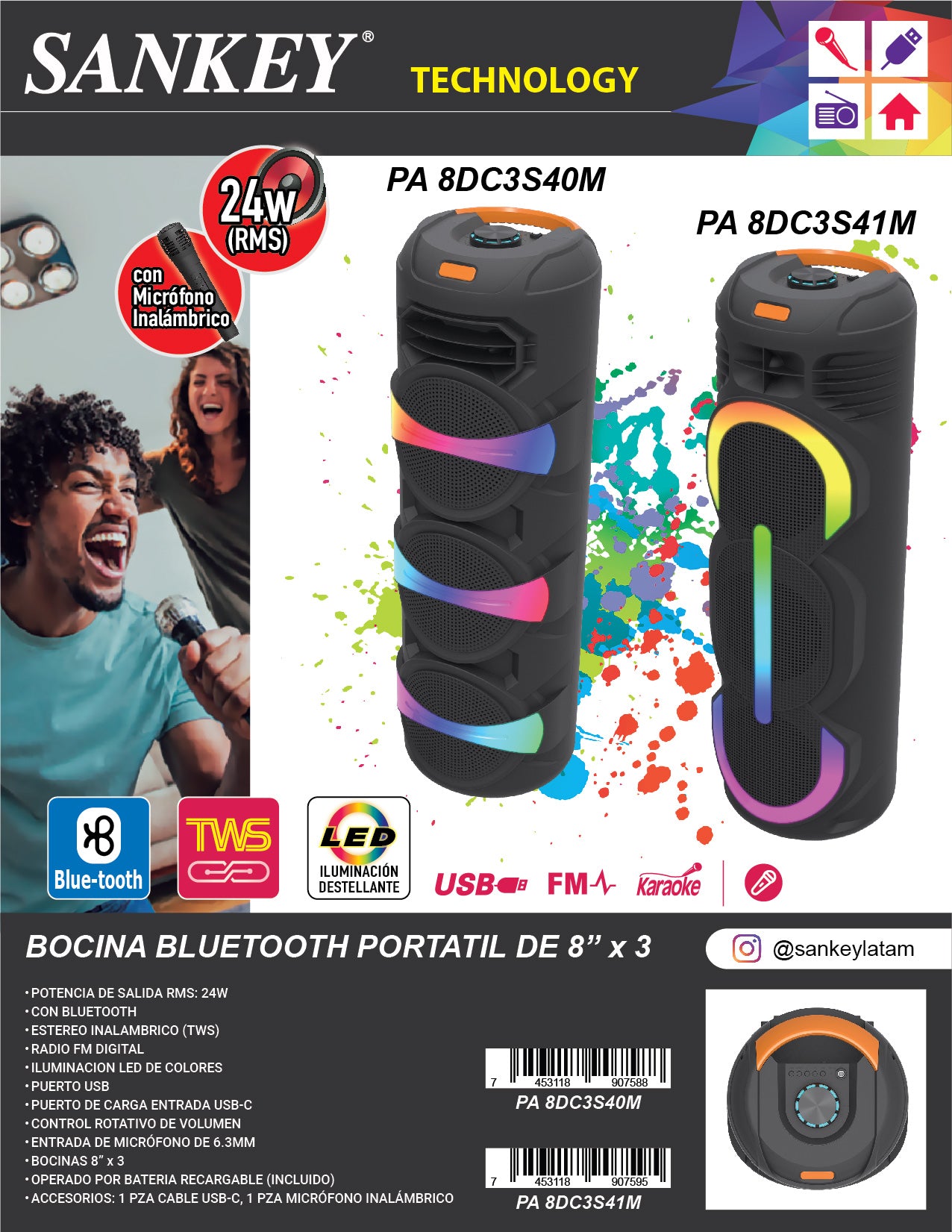 Bocina PA-8DC3S40M Sankey