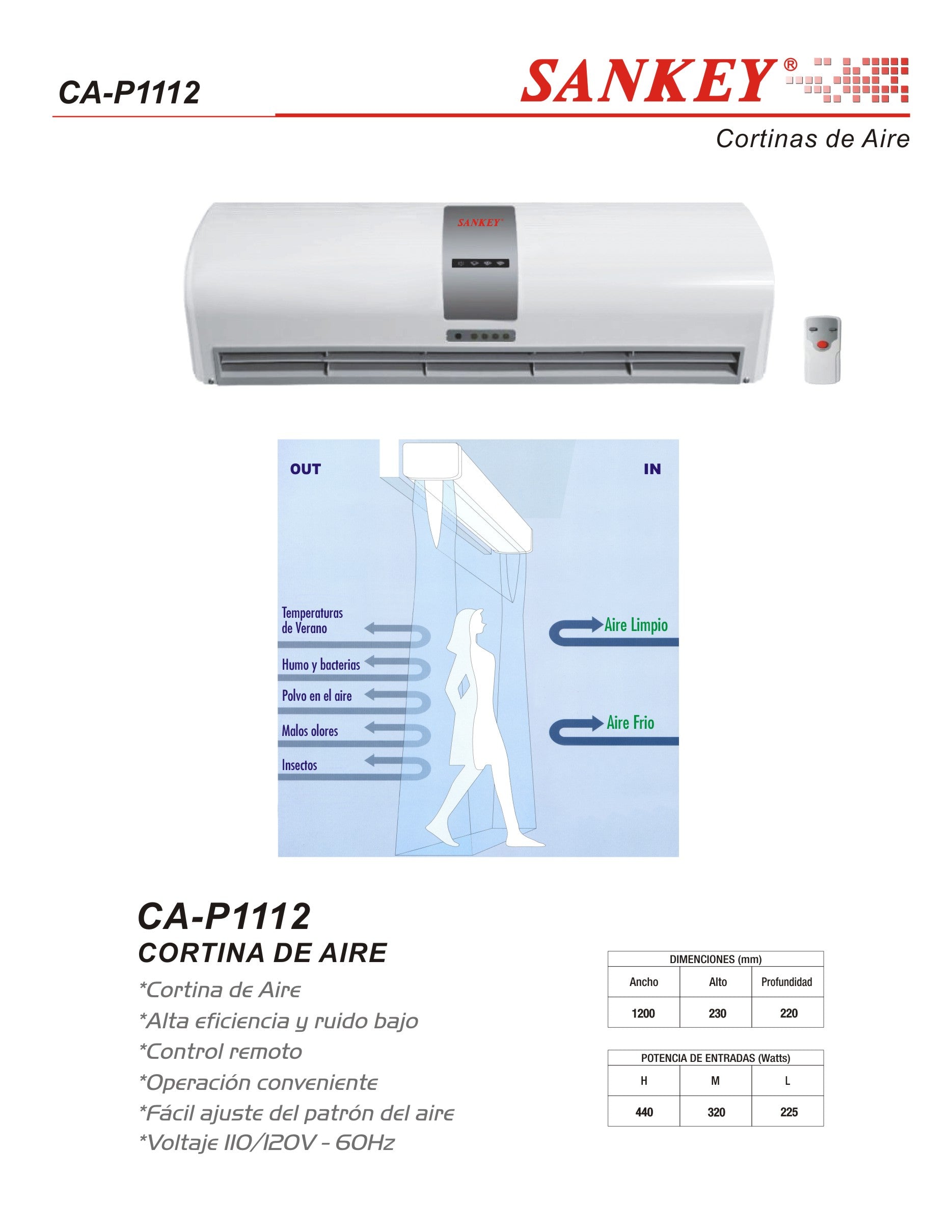 Cortina de Aire 120CM CA-P1112 Sankey