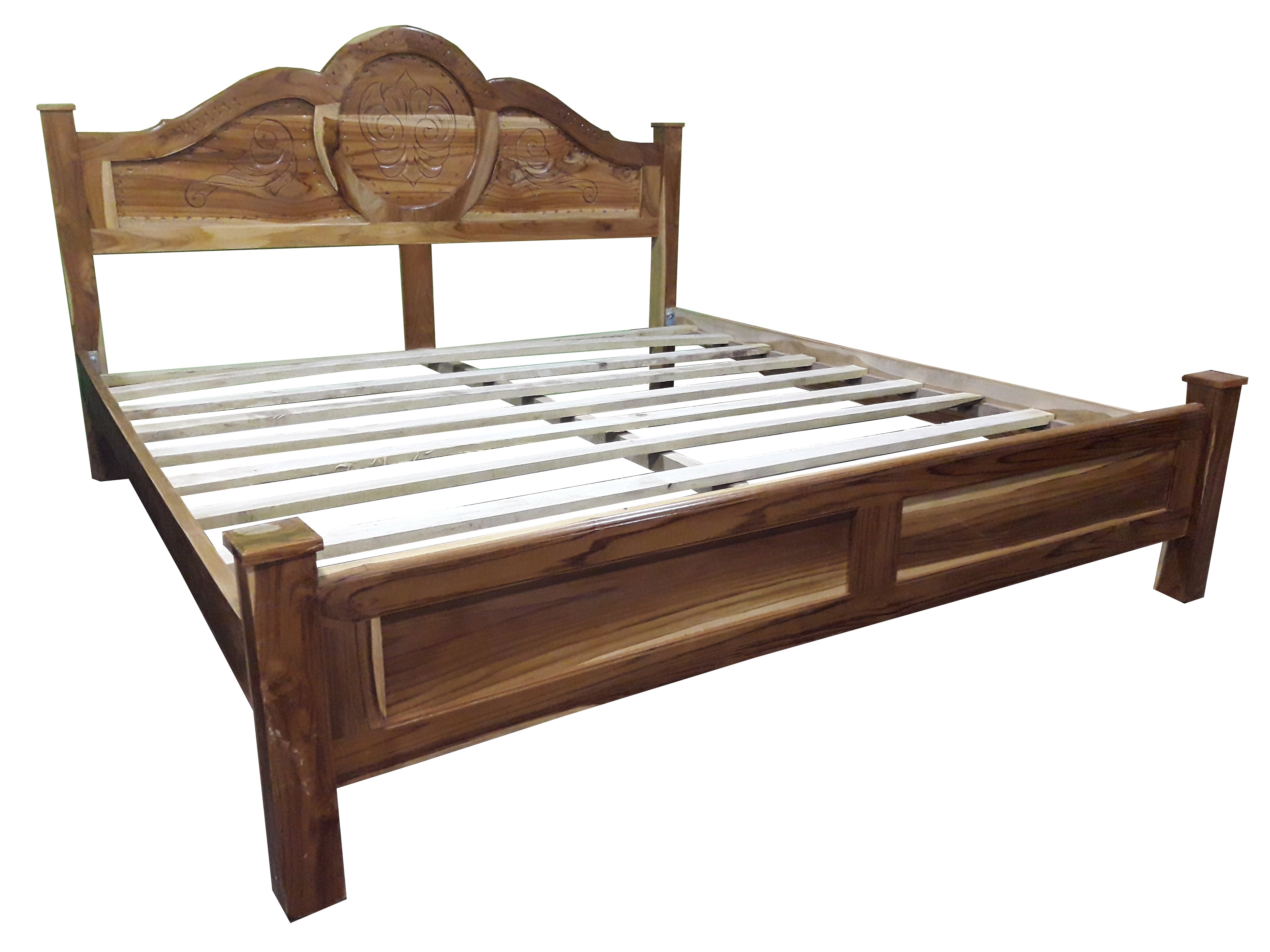 Cama Teca CAMA-04KING-00TECA MEDALLON FLOR