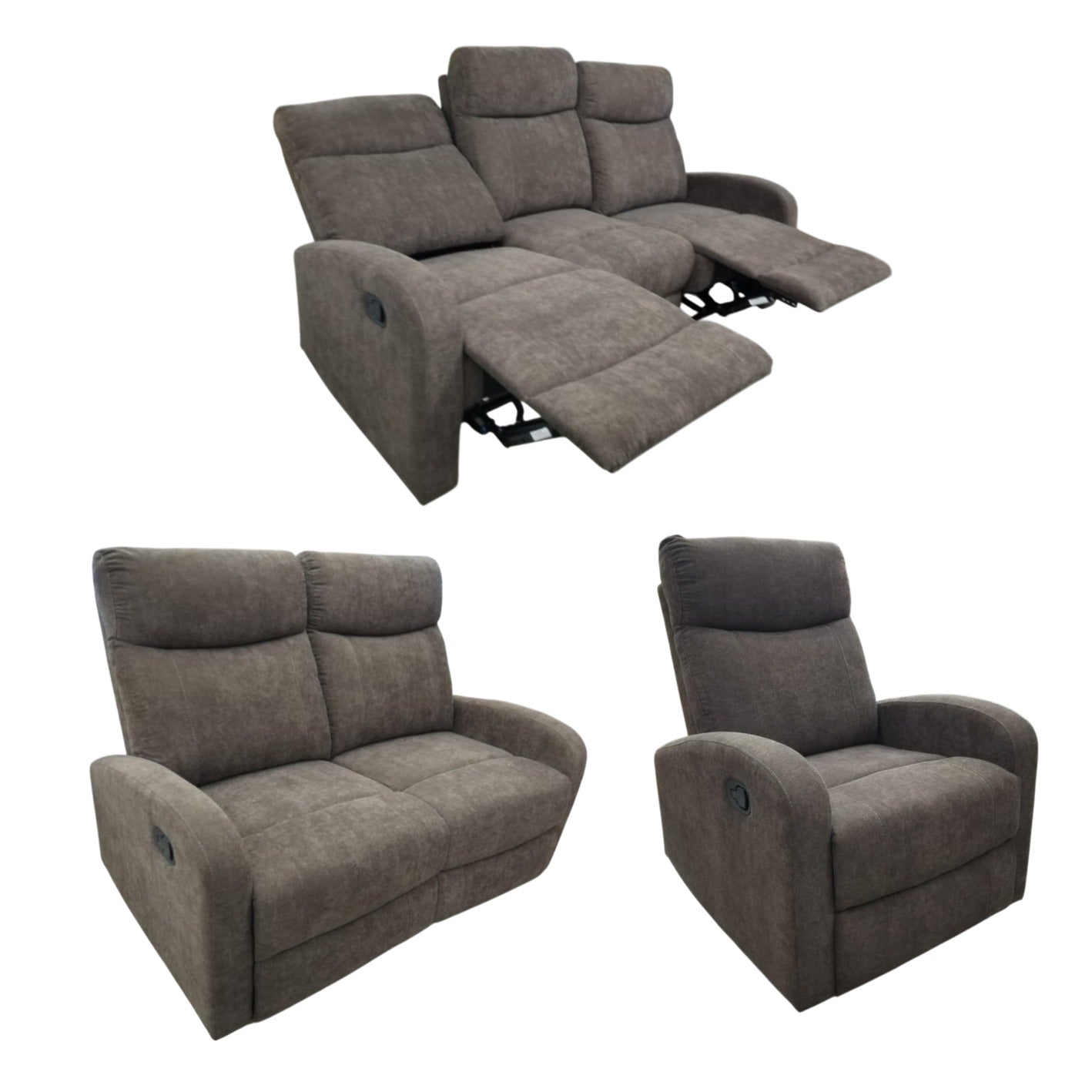 Juego de Sala Reclinable 6PTS 3+2+1 Nocecentro Brown