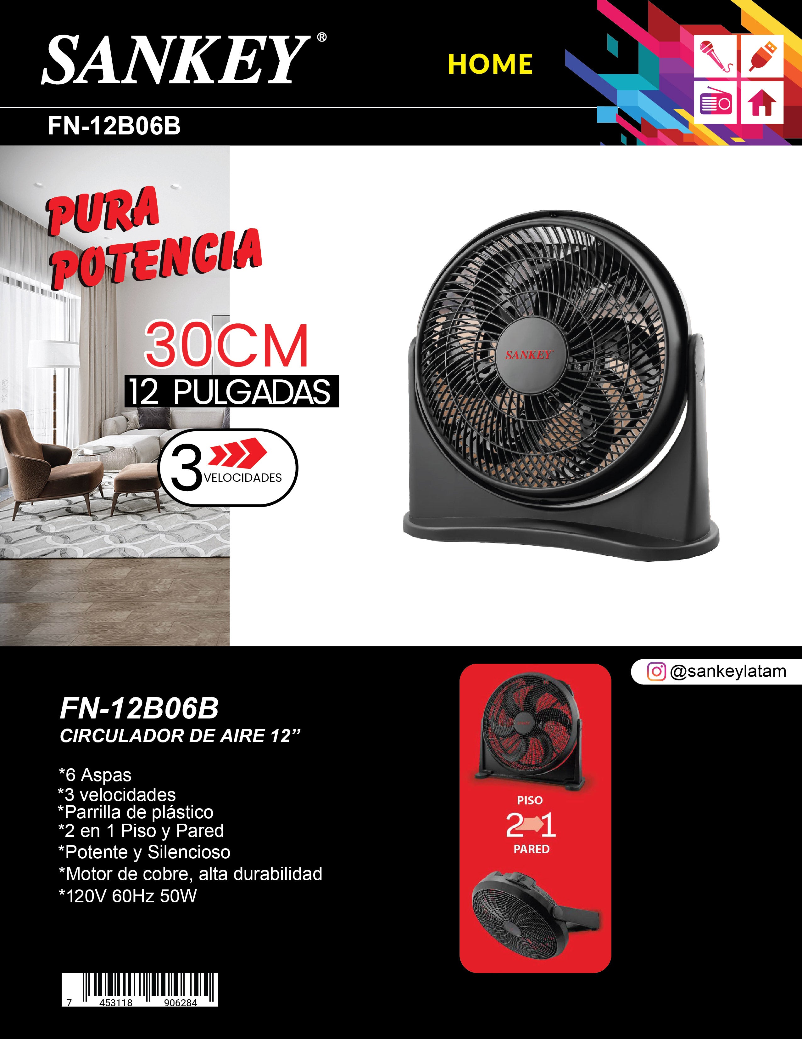 Abanico Piso FN-12B06B Sankey