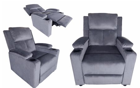 Sillon Reclinable Koala BCHA-VEL-04GRY Gris