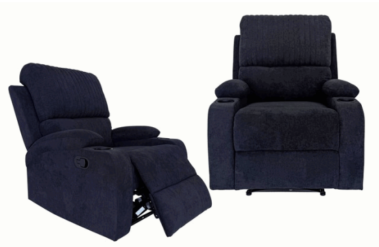 Sillon Reclinable Vegas VEGAS-FAB-BLK Negro Tela