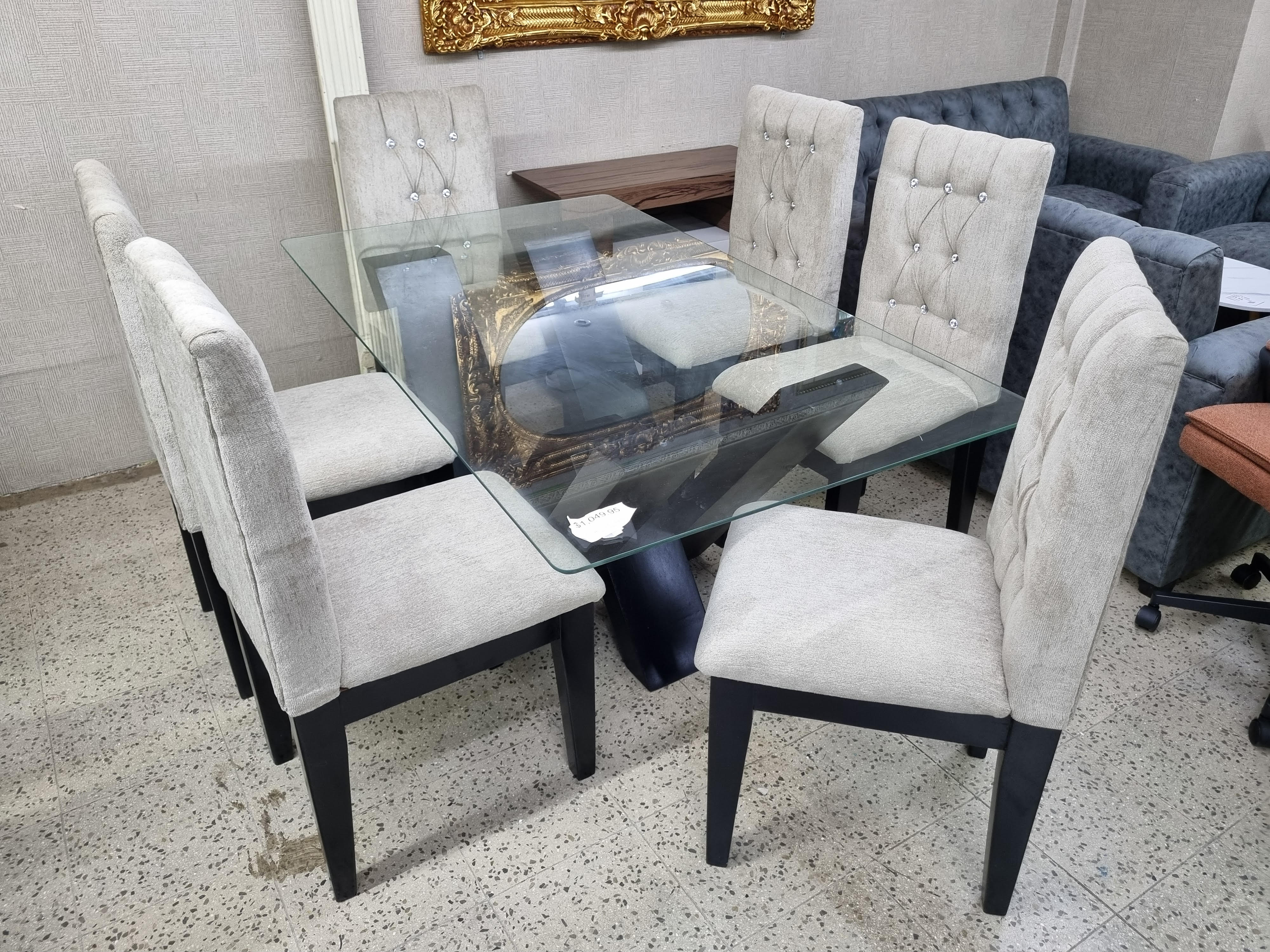 Comedor Waldorf 6TS Nogal ( Mesa + 6 Sillas Nogal )