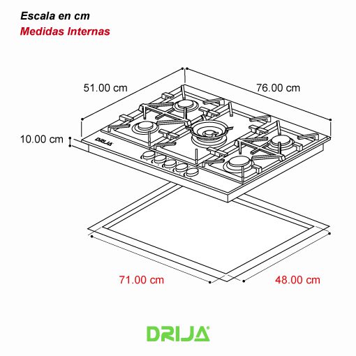 Estufa Empotrable 5Q 76 Toscana Drija
