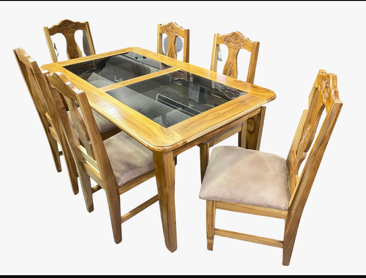 Comedor 6 PTS VIDATEC VIDRIO TECA