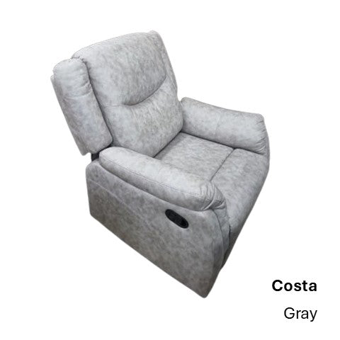 Sillon Reclinable Costa Gray Gris