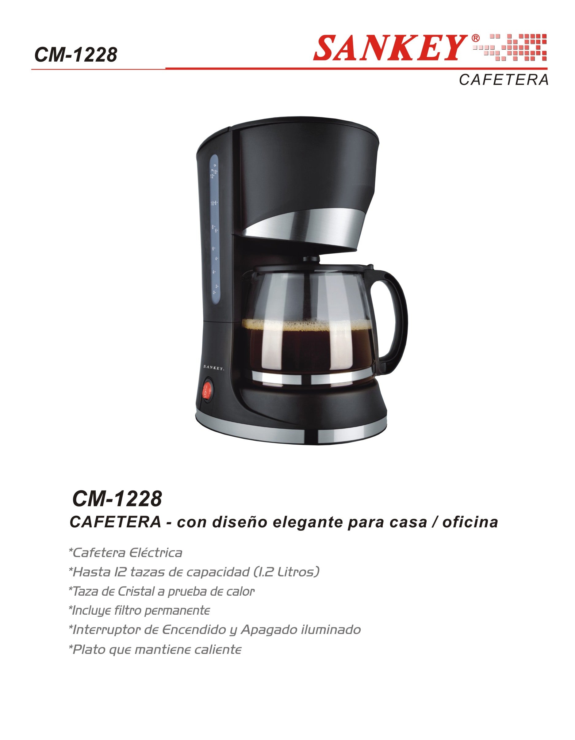 Cafetera 012 Tazas CM-1228 SANKEY