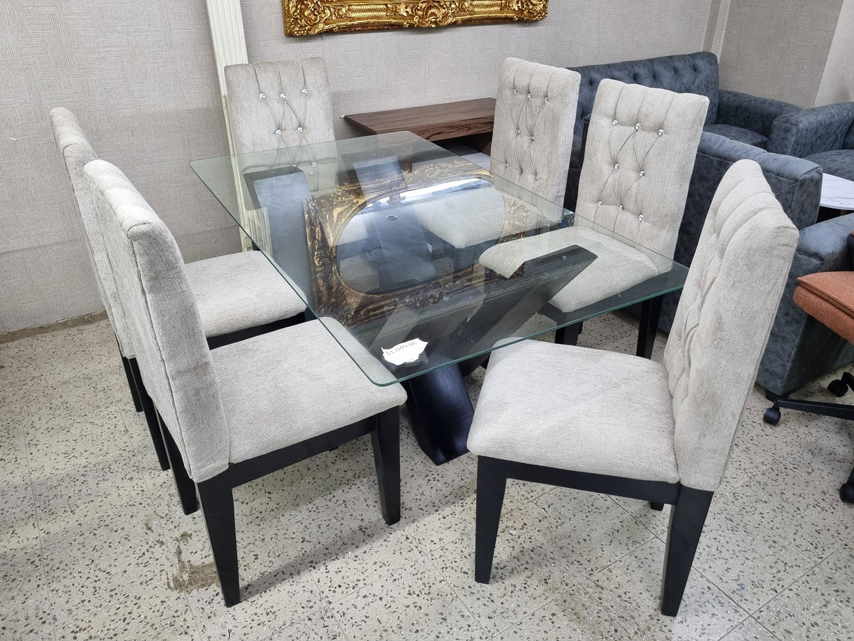 Comedor Waldorf 6TS Nogal ( Mesa + 6 Sillas Nogal )