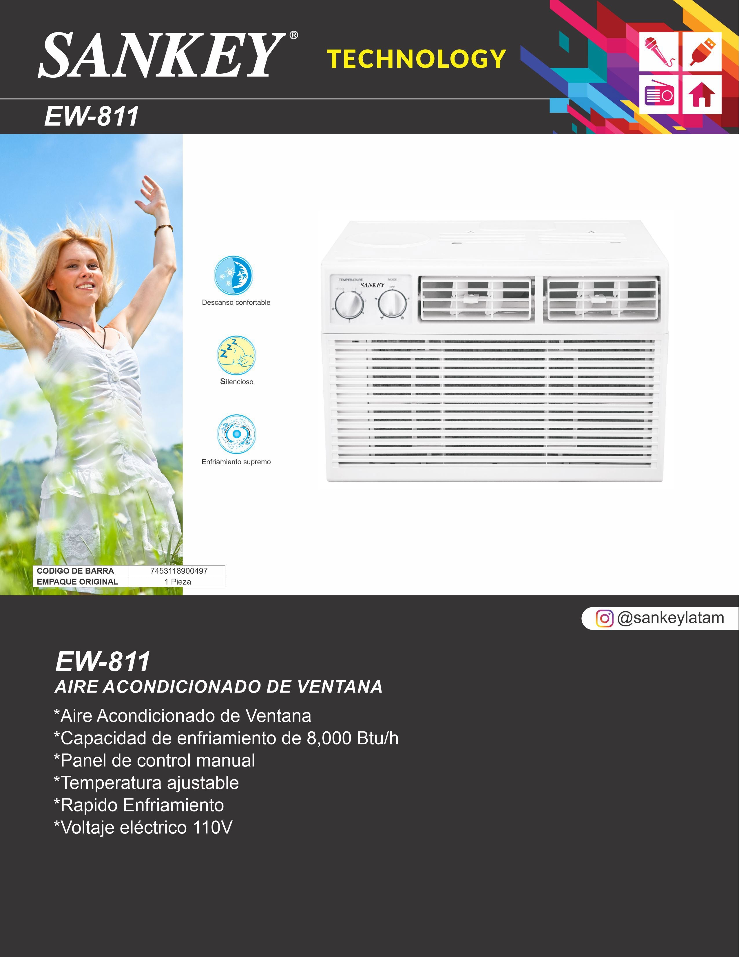 Aire Ventana 08K 110V EW-811 Sankey