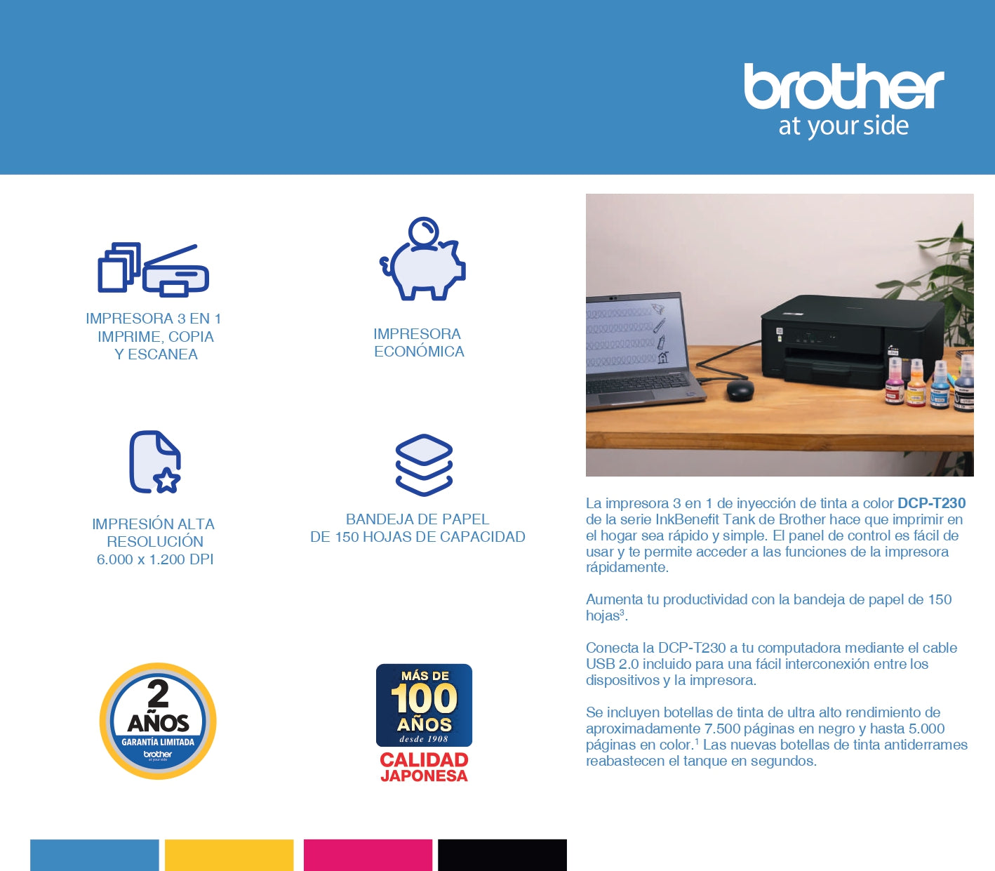 Impresora TANK 3en1 Básica 230 DCPT230 Brother