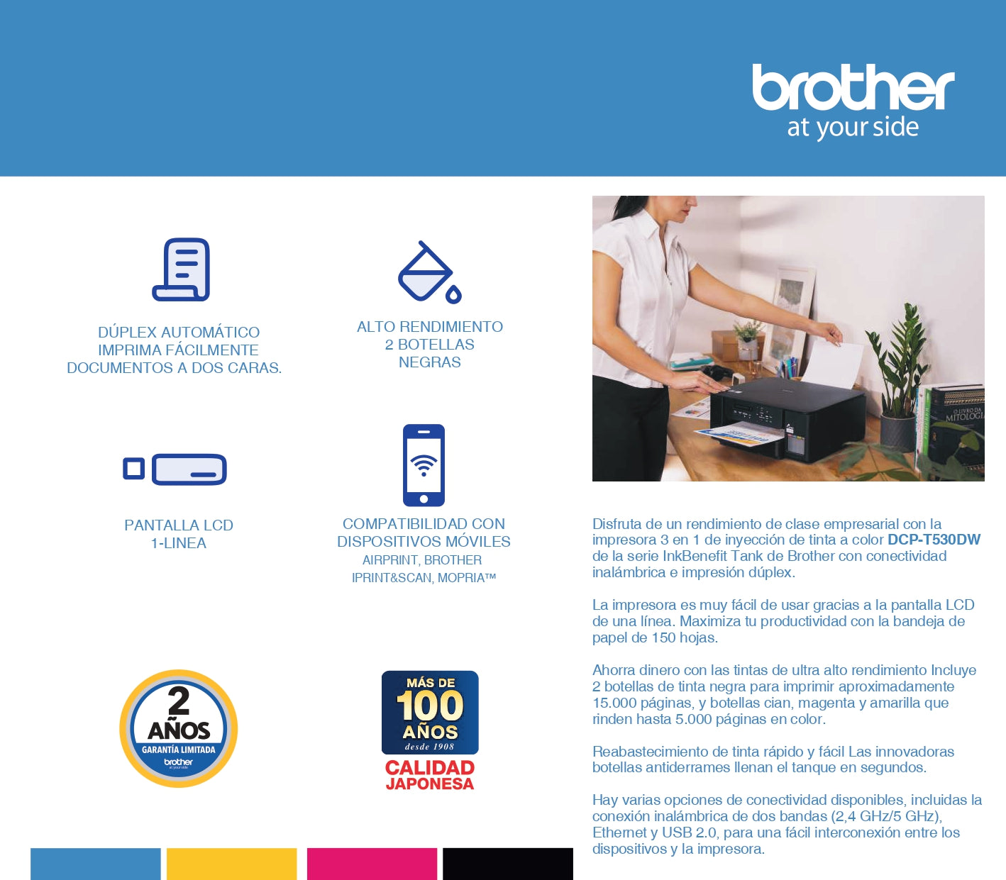 Impresora TANK 3en1 Dúplex WiFi 530 DCPT530DW Brother