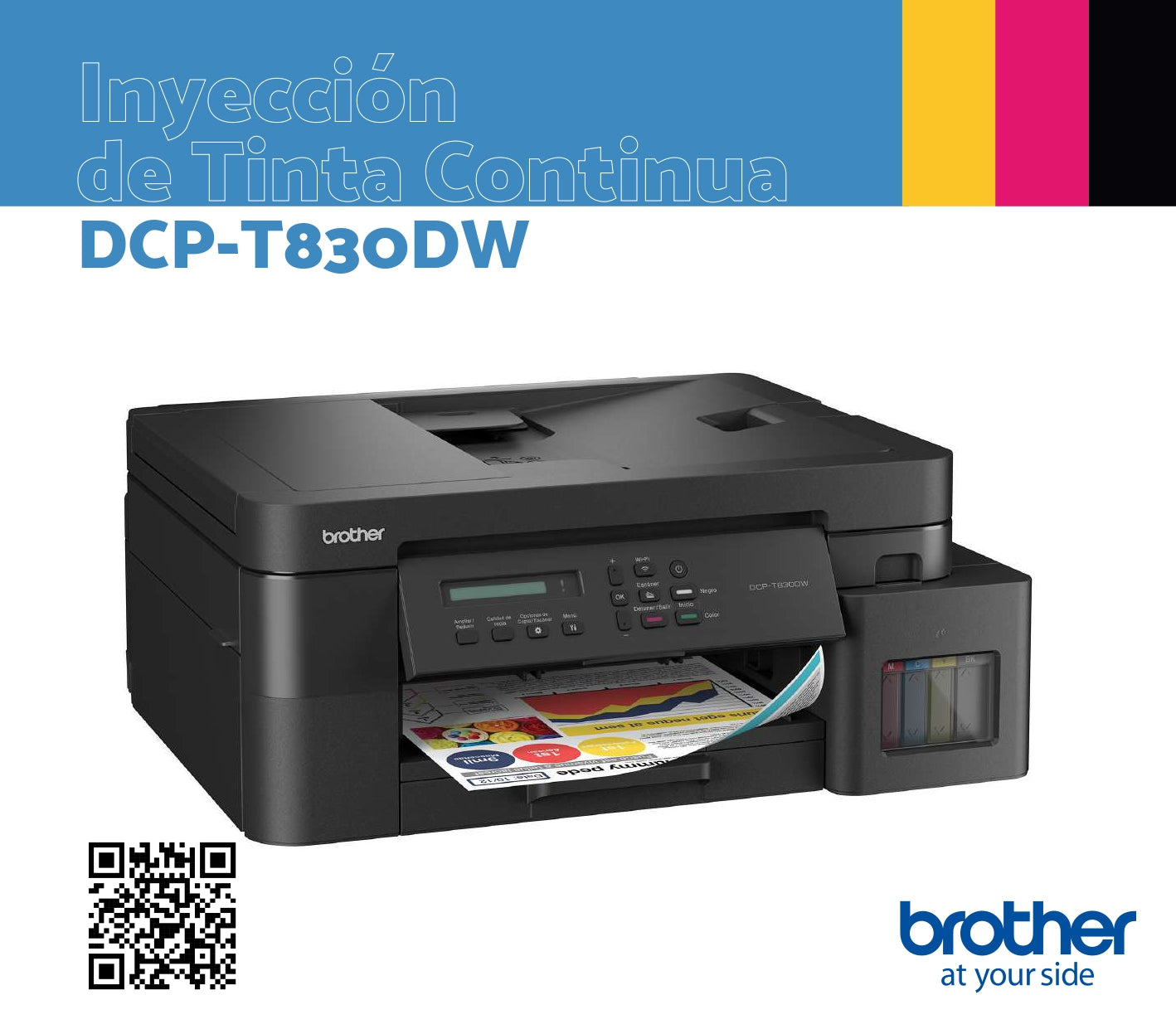 Impresora TANK 3en1 Dúplex WiFi ADF Ethernet 830 DCPT830DW Brother