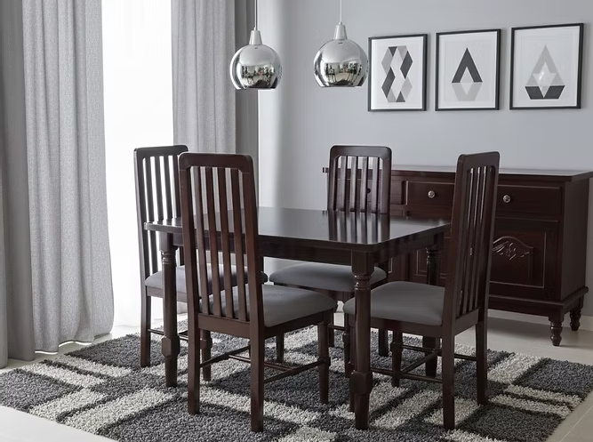 Comedor 4PTS Mesa Nápoles 4S Sillas Nápoles Nogal