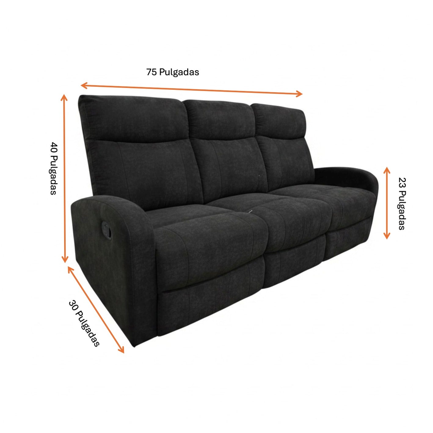 Juego de Sala Reclinable 6PTS 3+2+1 Nocecentro Negro