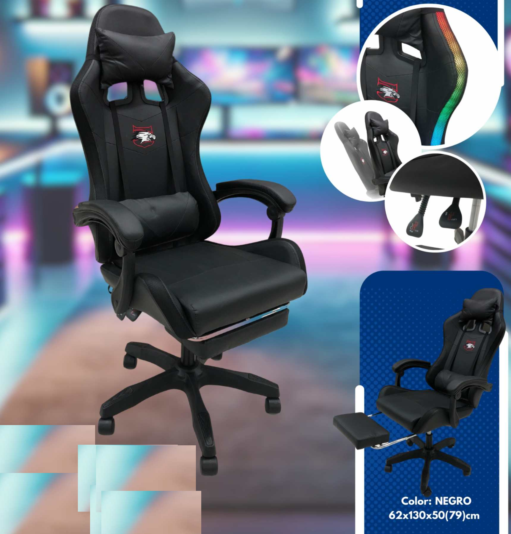 Silla de Oficina Gamer Aguila Negro 67-3405