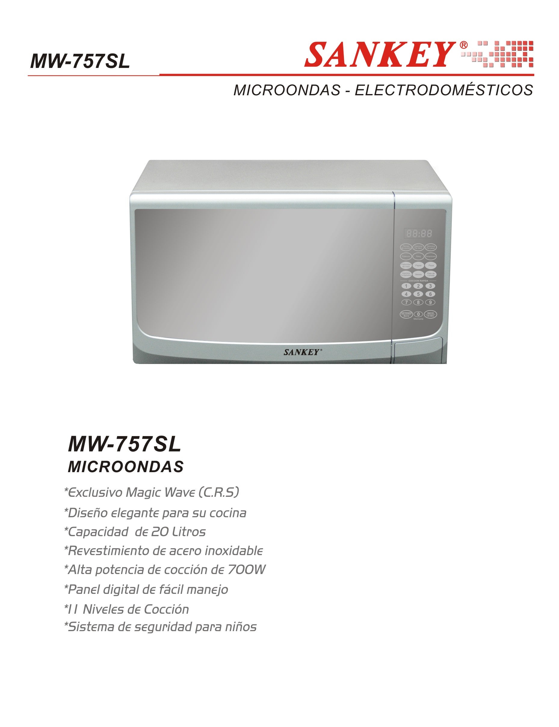 Microonda 0.7 P3 MW-757SL V2 Sankey