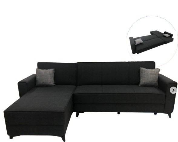 Sofa Cama L Aris Negro 62-3001