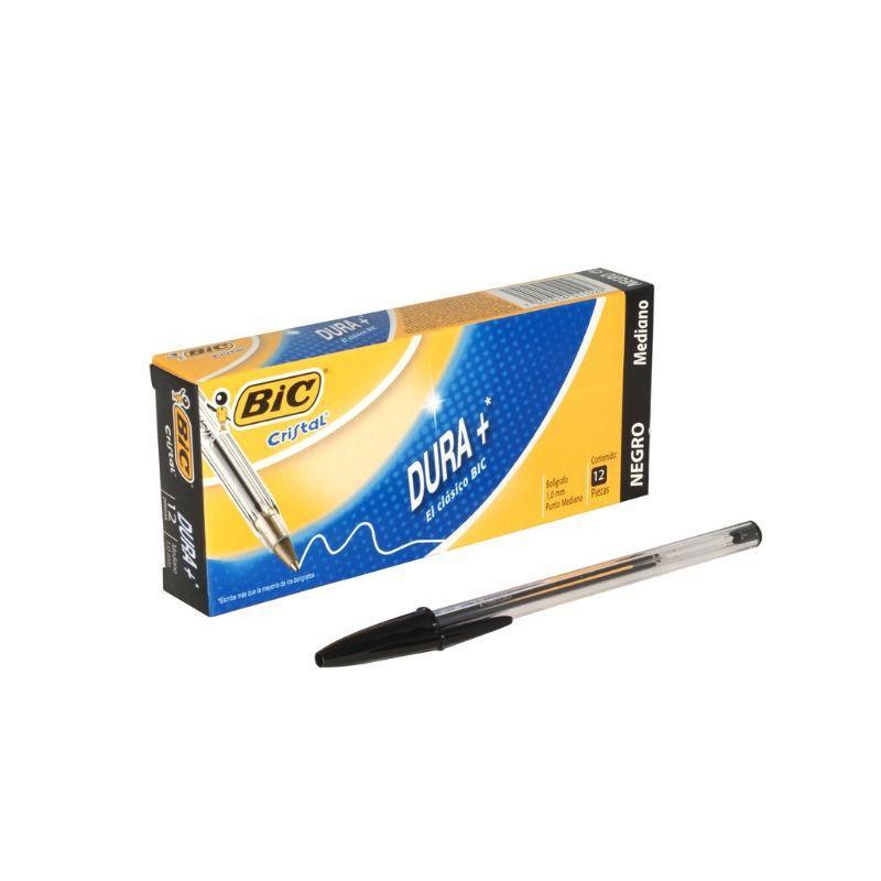 Plumas BIC Cristal Negras  ( CAJA = 12 UNI )