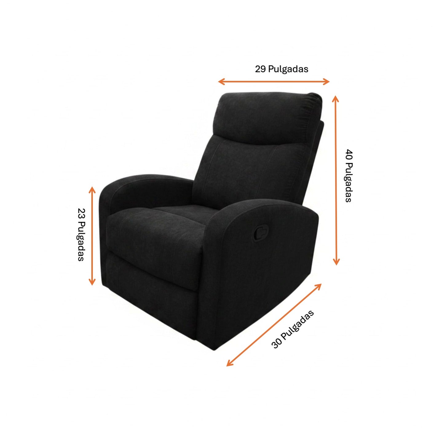 Juego de Sala Reclinable 6PTS 3+2+1 Nocecentro Negro