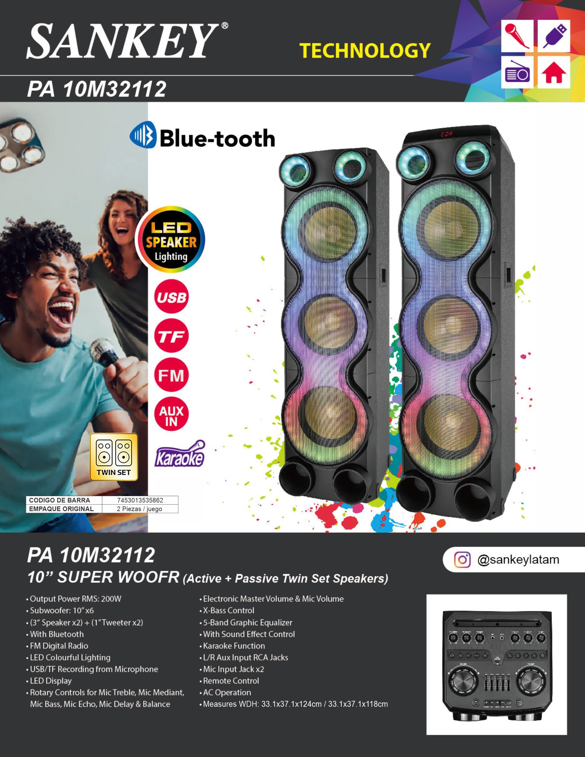 Bocina Amplificada PAR PA-10M32112 Sankey