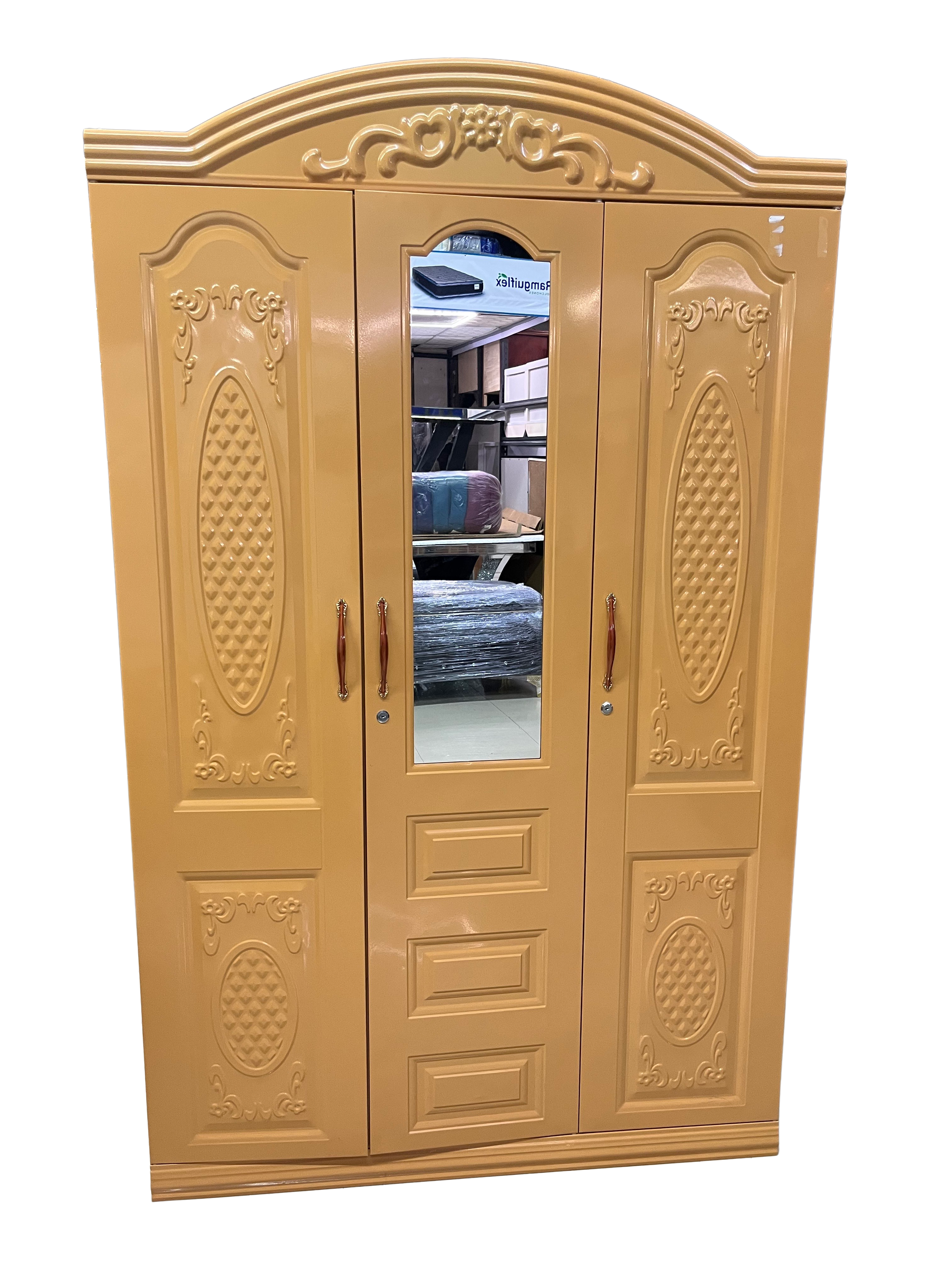 Closet Ropero Armario de Metal 3 Puertas YULI-3-MADERA
