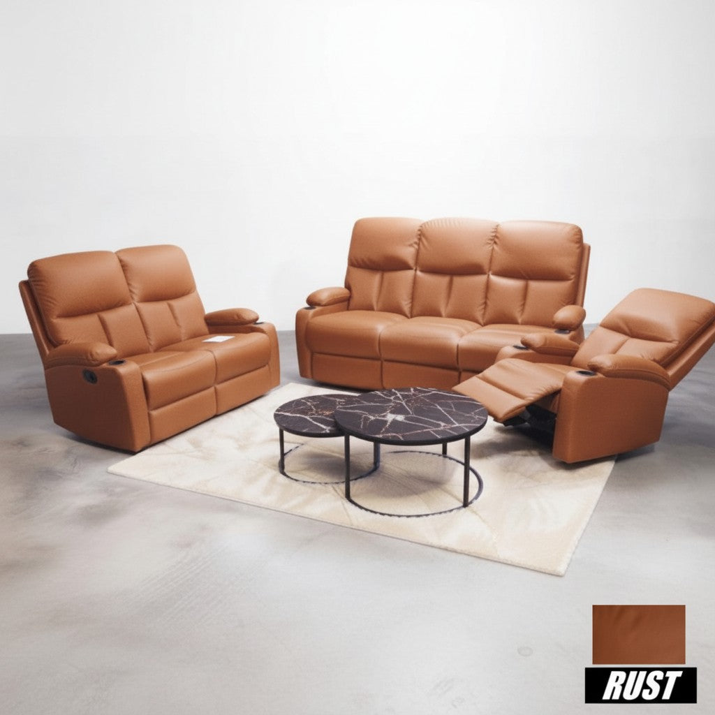 Juego de Sala Reclinable Luigi RUST 3 + 2 + 1 6PTS 69261812