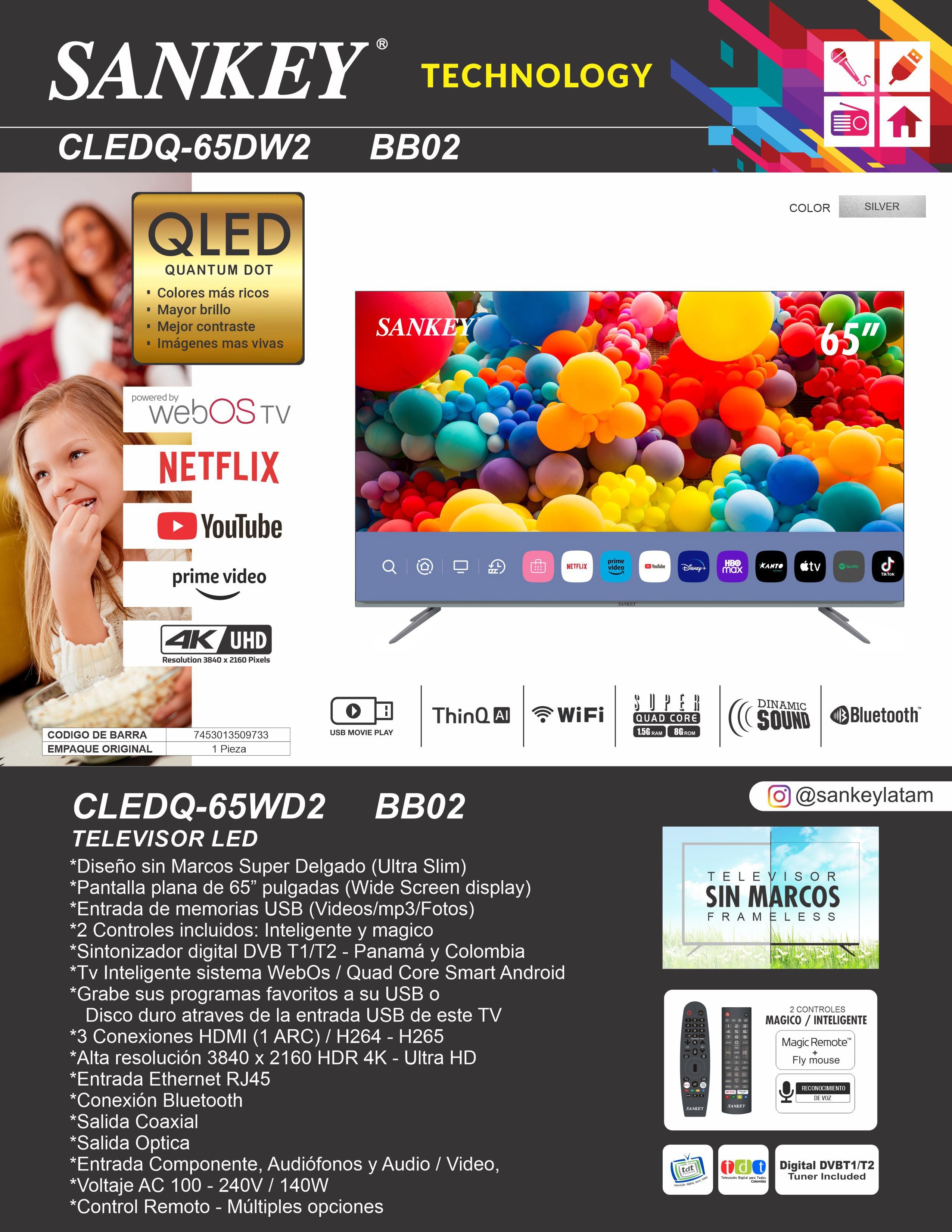 Televisor 65 CLEDQ65WD2 Sankey