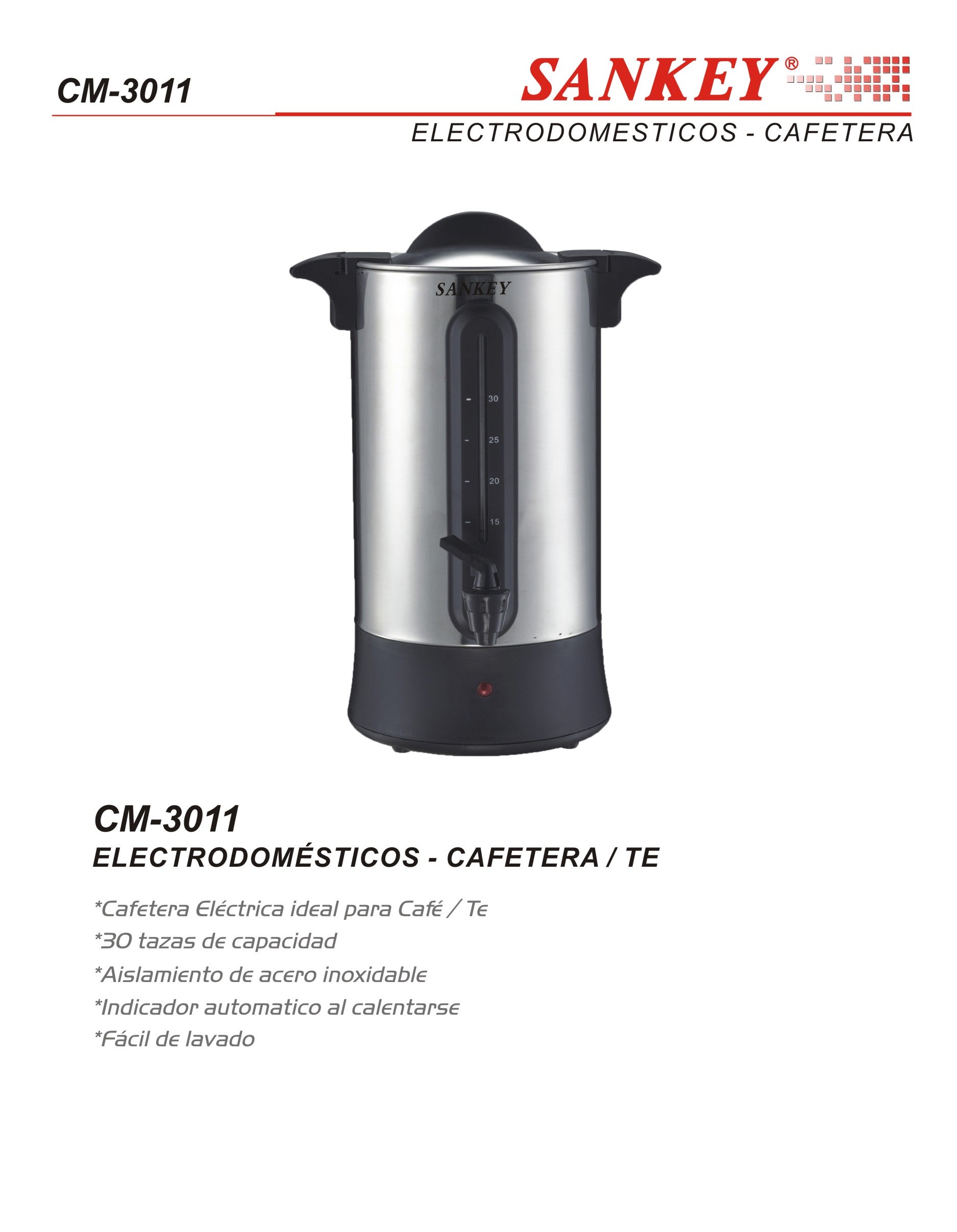 Cafetera 030 Tazas CM-3011 Sankey