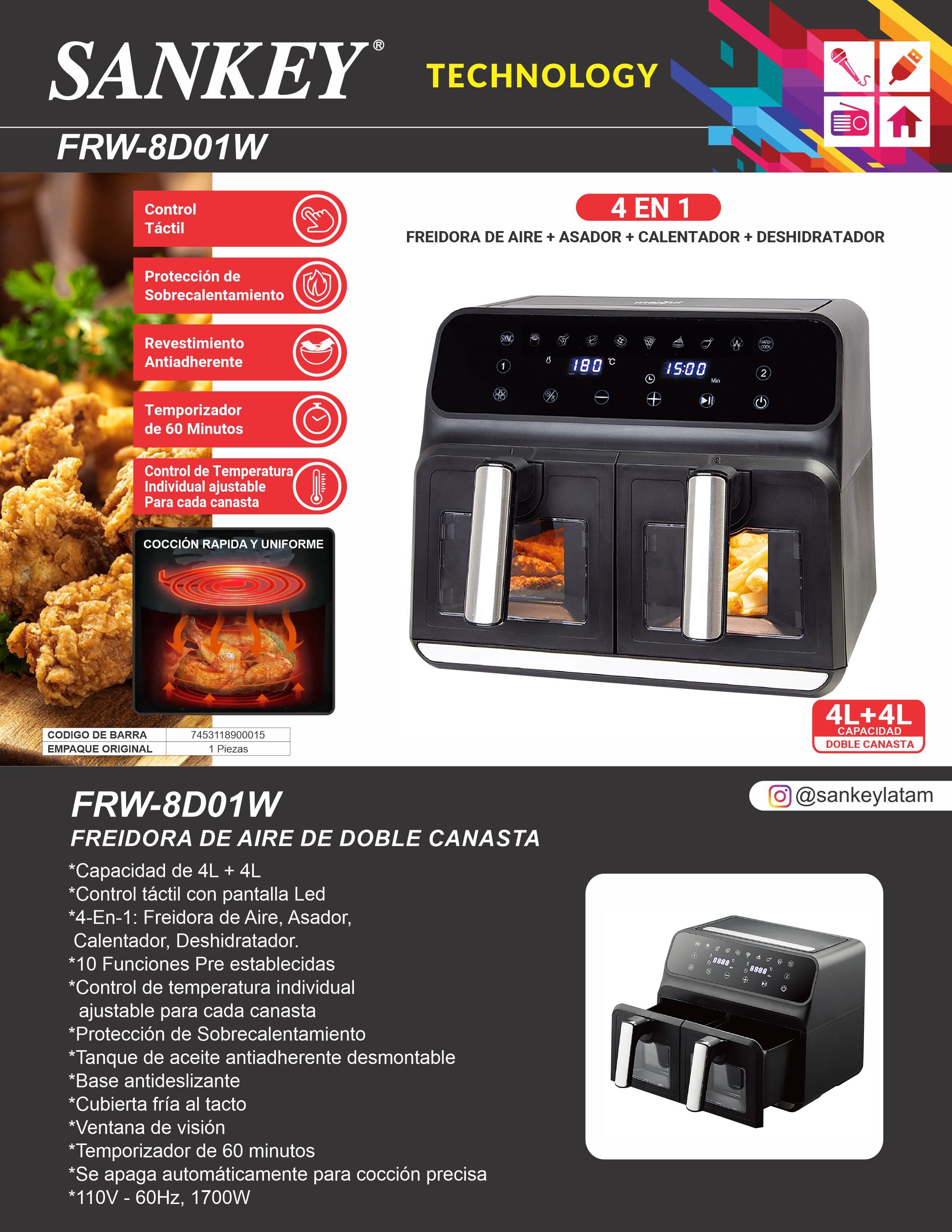 Freidora Aire FRW-8D01W Sankey
