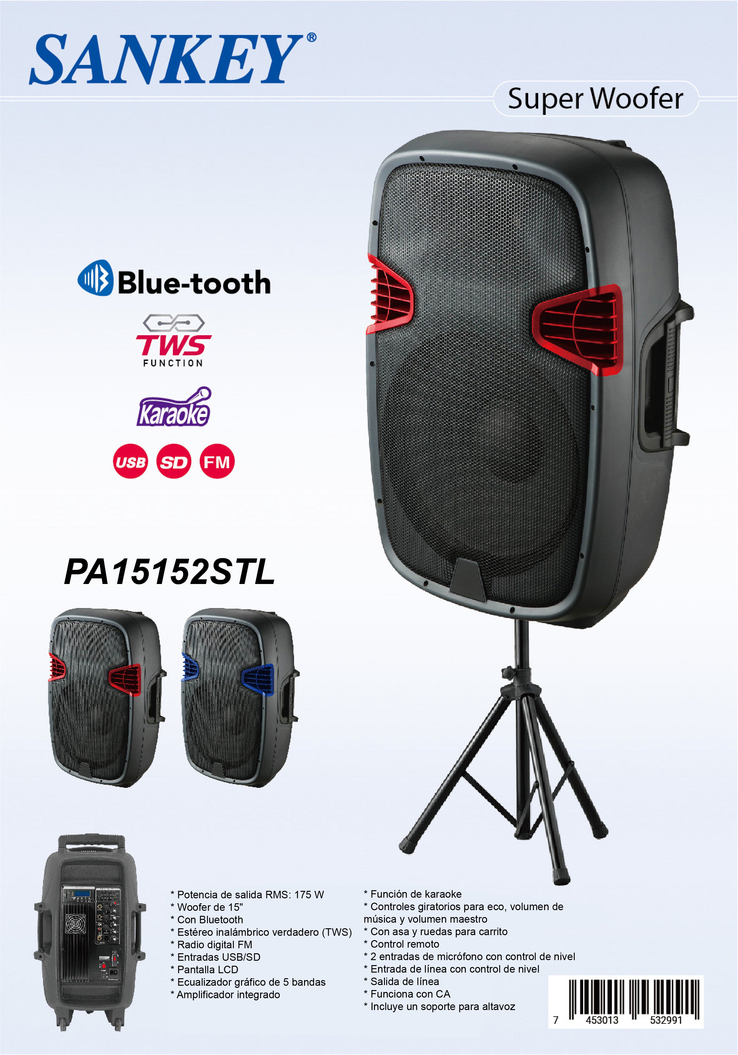 Bocina Amplificada PA-15152STL Sankey