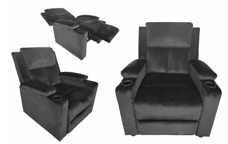 Sillon Reclinable Koala BCHA-VEL-01BLK Negro