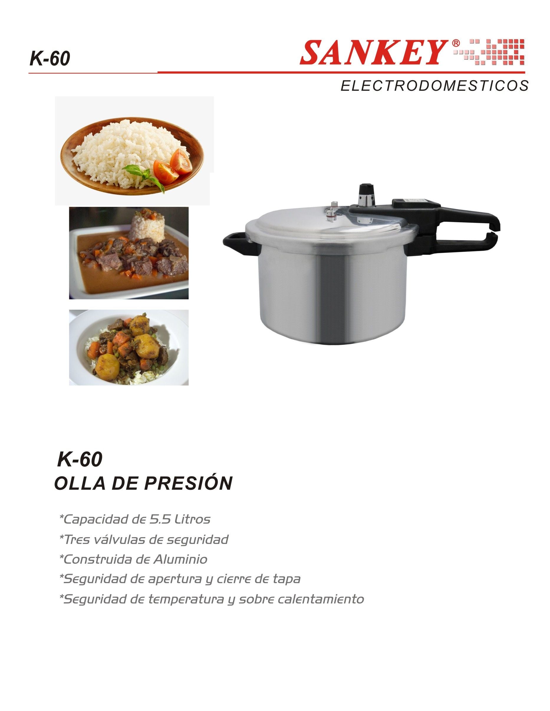 Olla de Presion 06 L K60 / K-60 Sankey